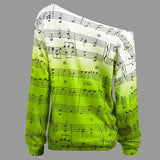 Suéter de note da música neon ombre