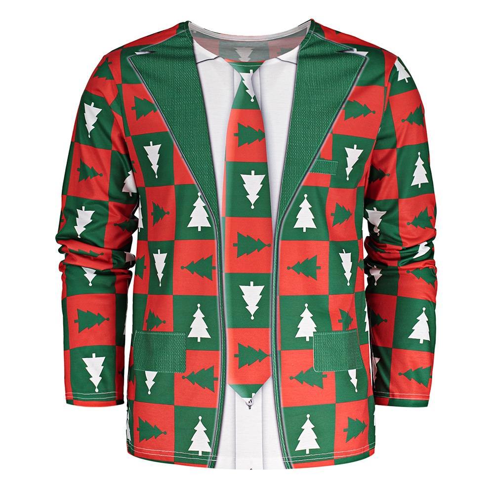 Long Sleeve Crew Neck Snowman Shirt-Theone Apparel