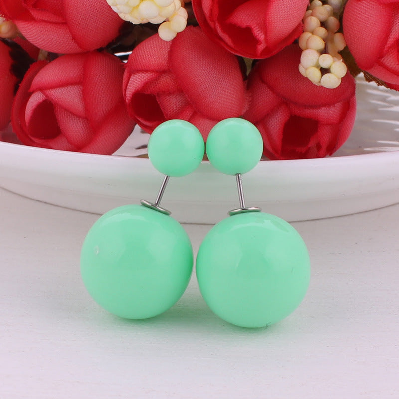Modern Spherical Stud Earrings-Green-Theone Apparel