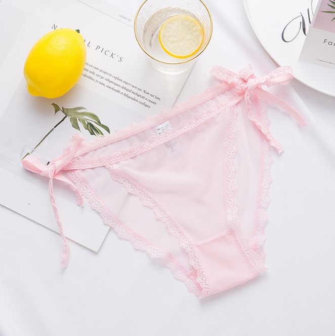 Calzoncillos de encaje elegante Ropa interior con pajarita en las caderas