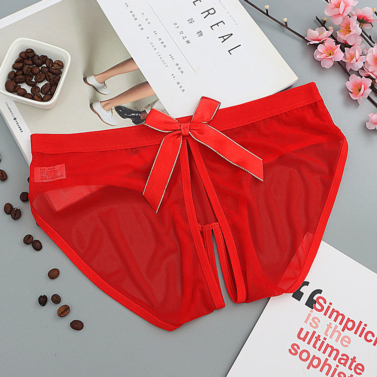 Kijk door mesh -slips met uitsnijdingen in vlinderstijl