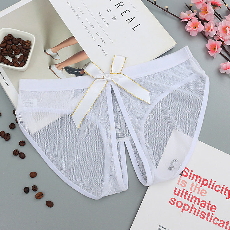 Kijk door mesh -slips met uitsnijdingen in vlinderstijl