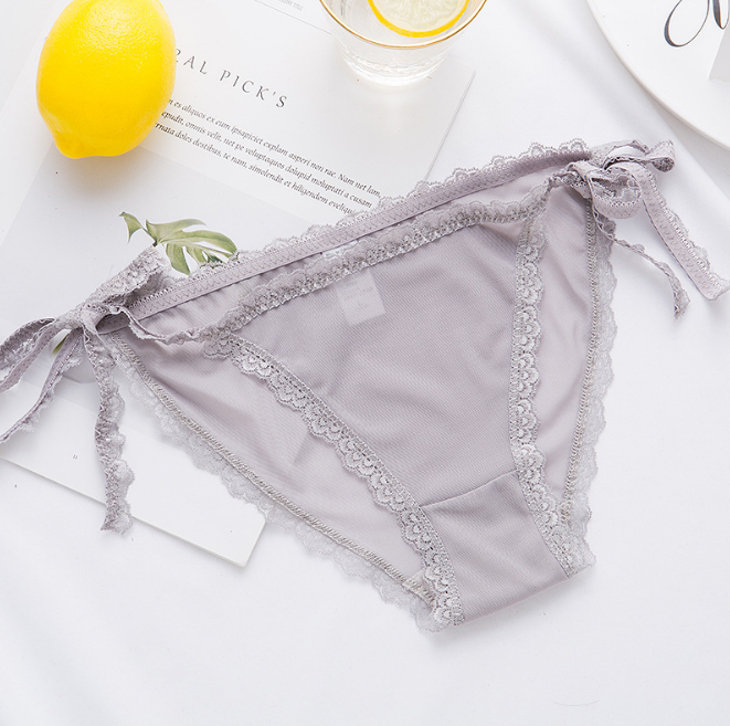 Calzoncillos de encaje elegante Ropa interior con pajarita en las caderas