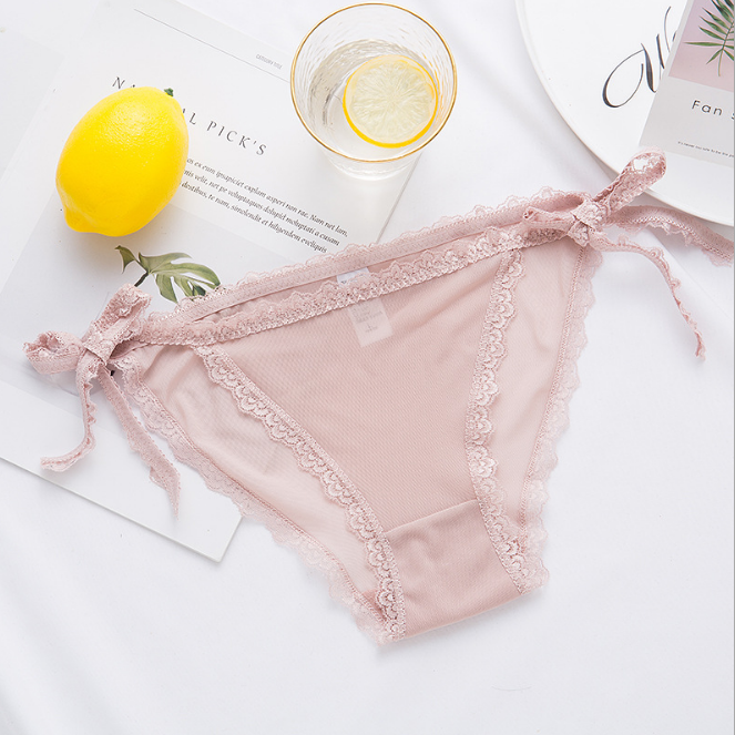 Calzoncillos de encaje elegante Ropa interior con pajarita en las caderas