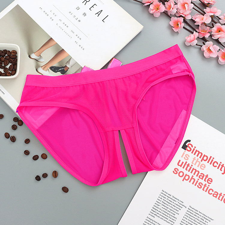 Kijk door mesh -slips met uitsnijdingen in vlinderstijl