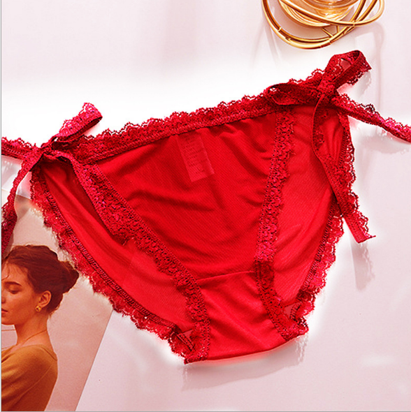 Calzoncillos de encaje elegante Ropa interior con pajarita en las caderas