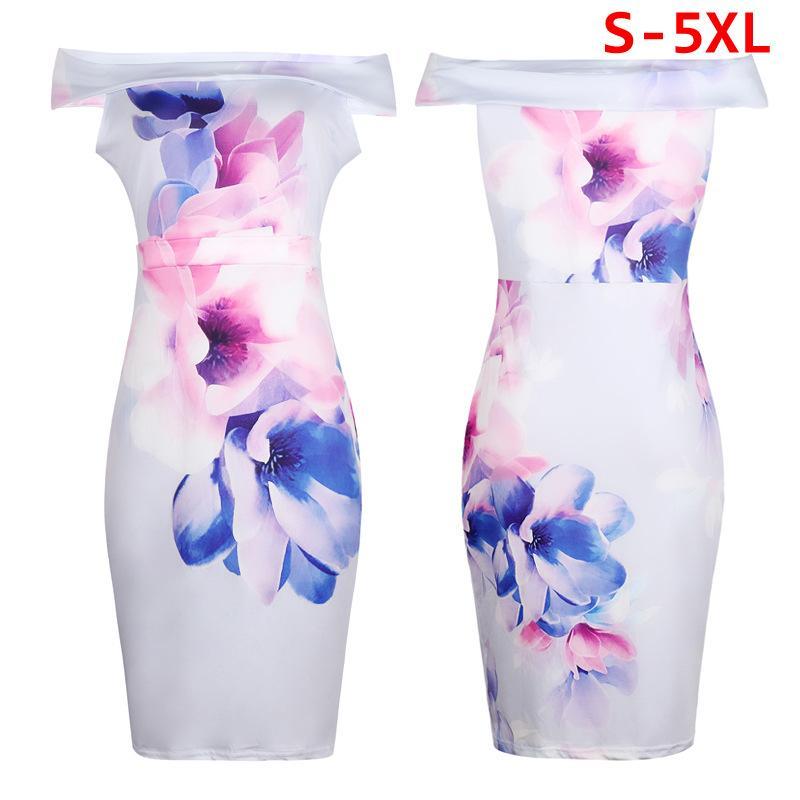 Off Shoulder Floral Watercolor Dress