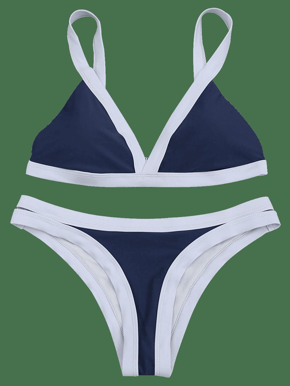 Padded Color Block Bikini Set