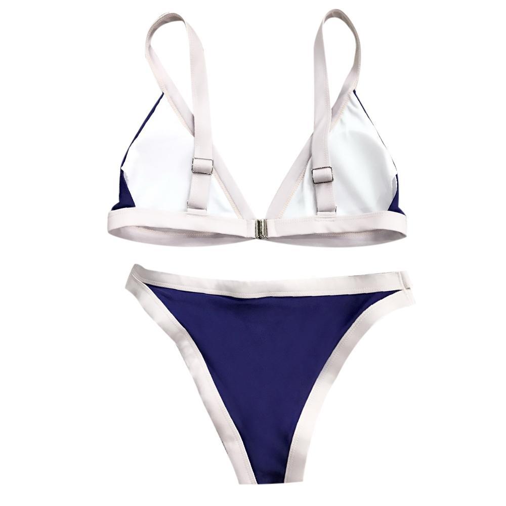 Padded Color Block Bikini Set