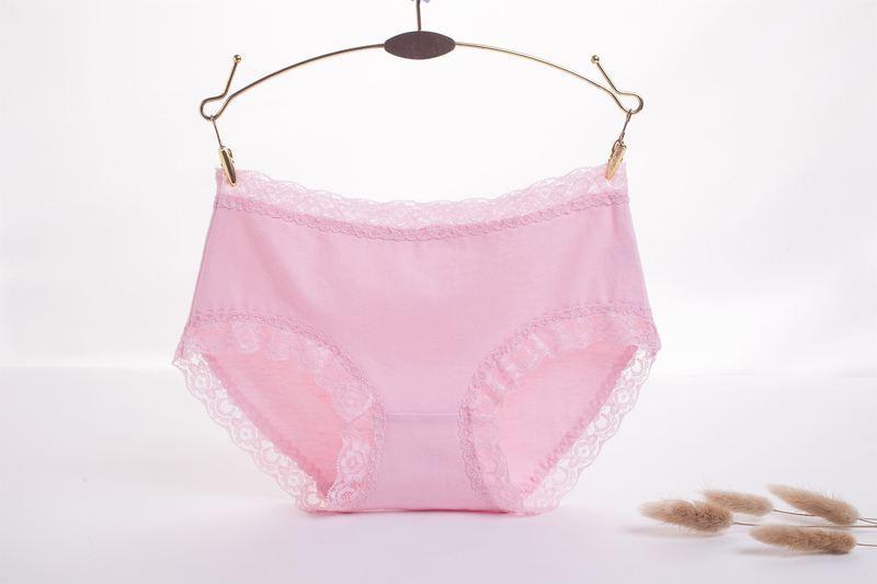 Panty hipster de talle alto con ribete de encaje