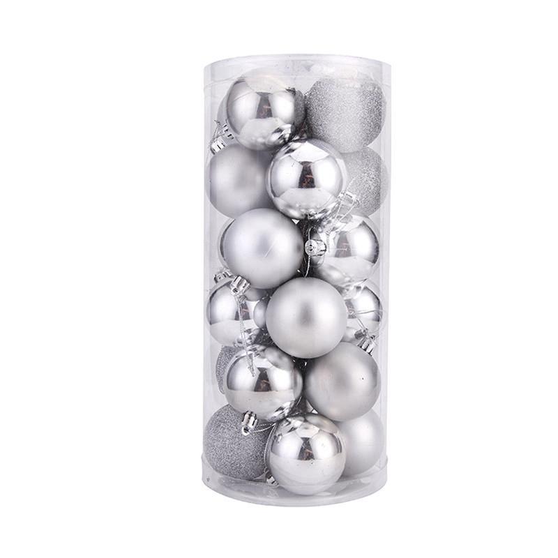 Plastic Multi-color Christmas Tree Ornaments-Silver-Theone Apparel