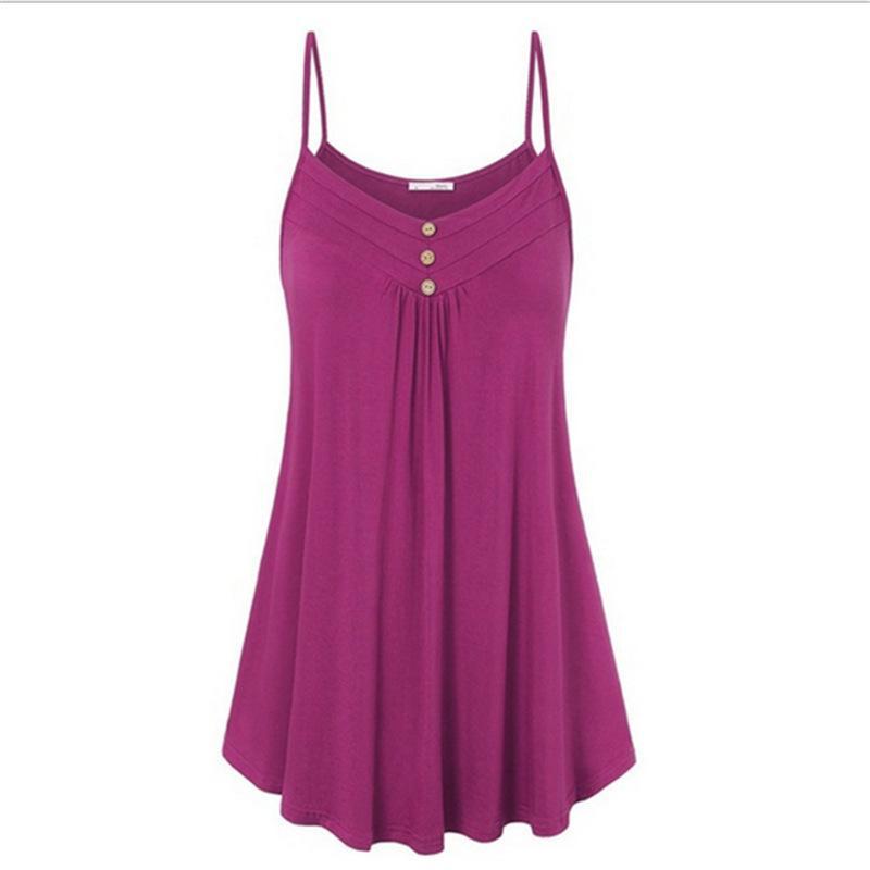 Pleated Loose Fit Camisole Tank-Dark Red-Theone Apparel