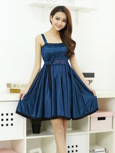 Pleated Mini Dress with Lace - Theone Apparel
