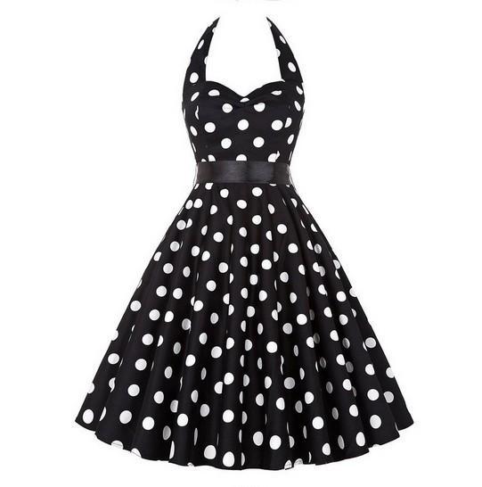 Polka dot retro ploet jurk