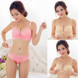 Push Up Bra And Panties With Lace Cover