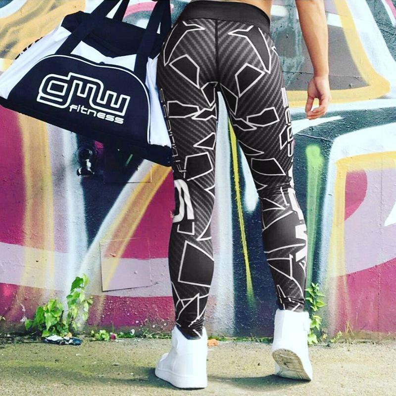 Rack It Up Stripe Print Workout Leggings-Black-Theone Apparel