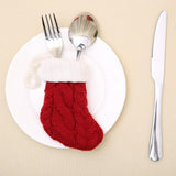 Coltello natalizio e forchetta a maglia