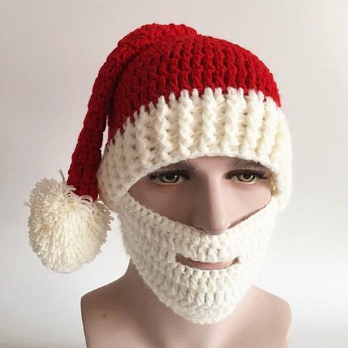 Selamat Natal Knited Beard Face Hat