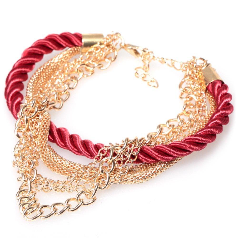 Pulsera de mujer tejida a mano multicapa