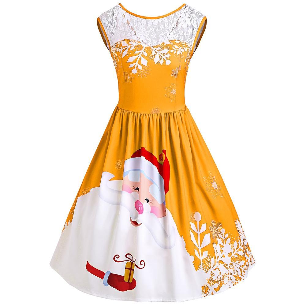 Red Santa Christmas Party Dress