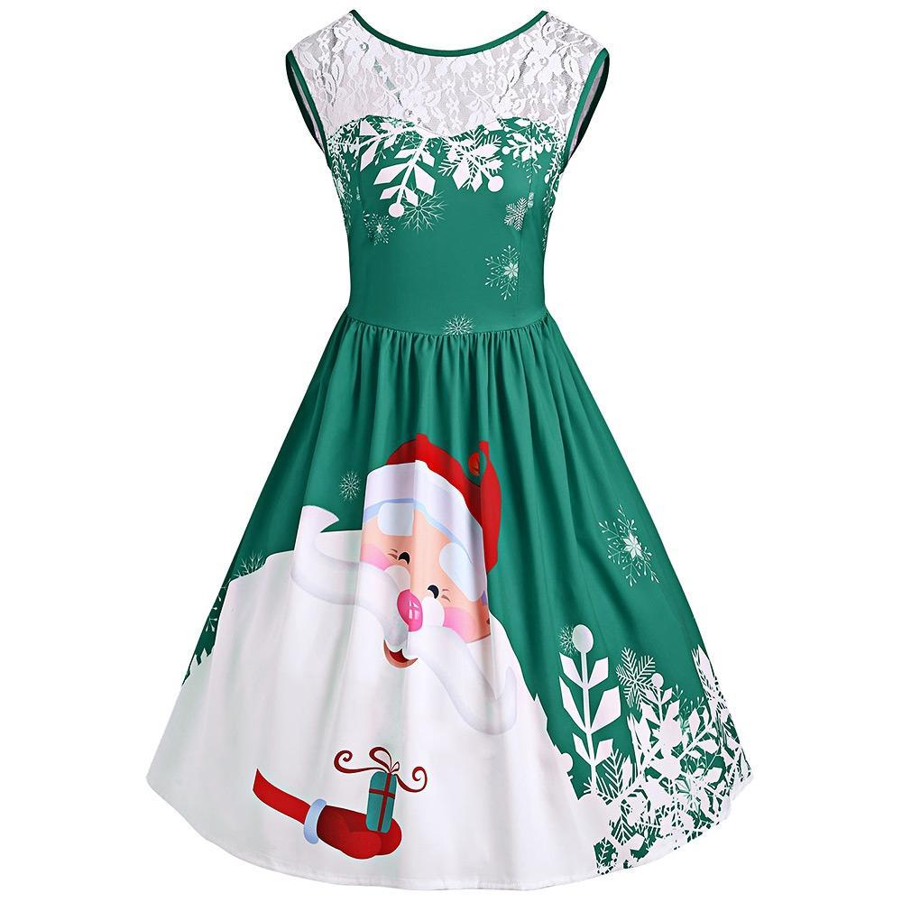 Red Santa Christmas Party Dress