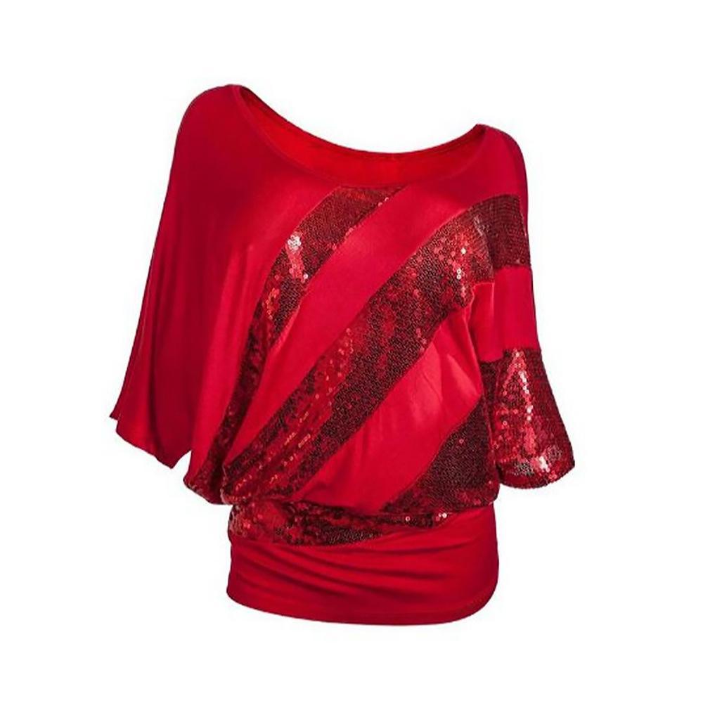 Top sul maglione laterale a strisce di paillettes