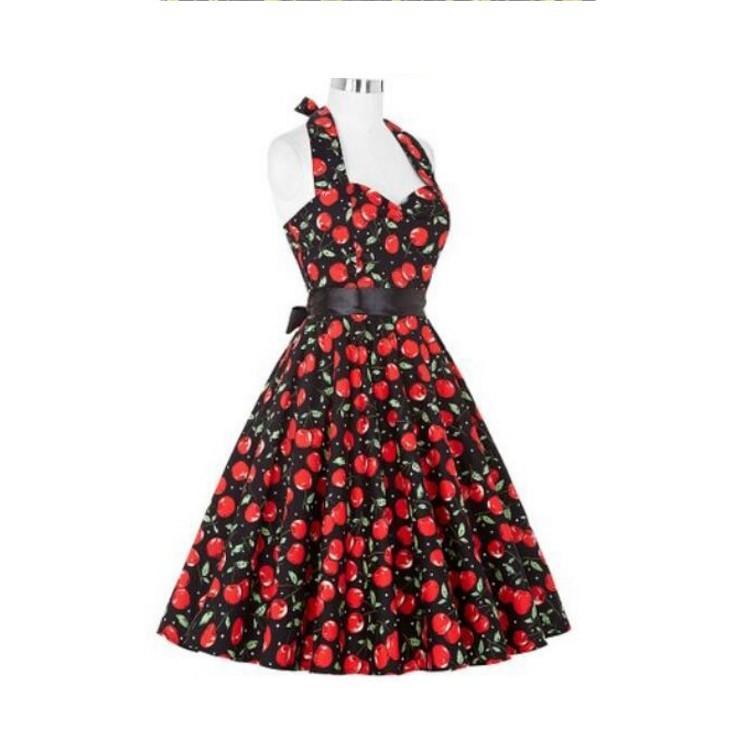 Yummy Print Retro Halter Dress