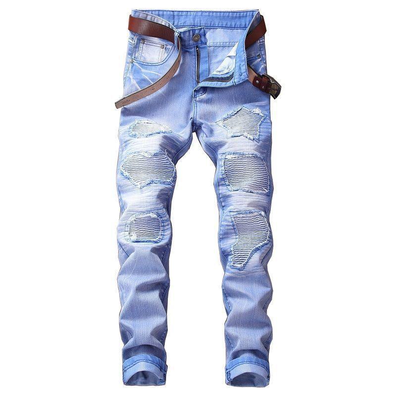 Jean skinny déchiré avec ceinture