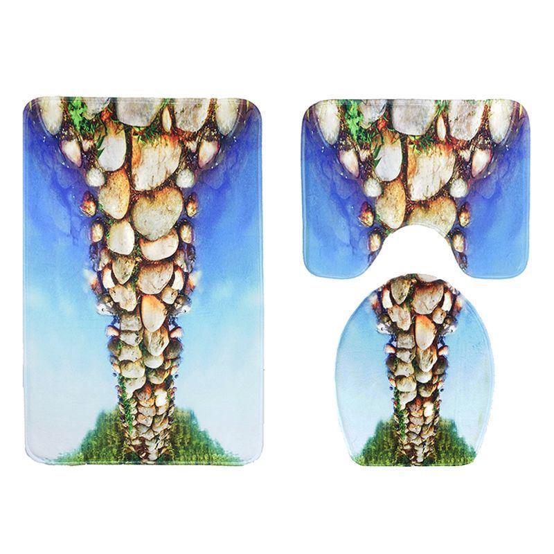 Von der Flusssteinnatur inspiriertes Badematten-Set