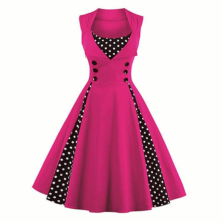 Polka dot lipatan gaun bakat retro