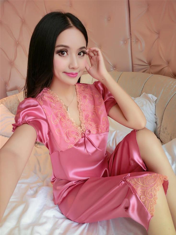 Ruffled PJ Set with Sheet Insets-Hot Pink-Theone Apparel