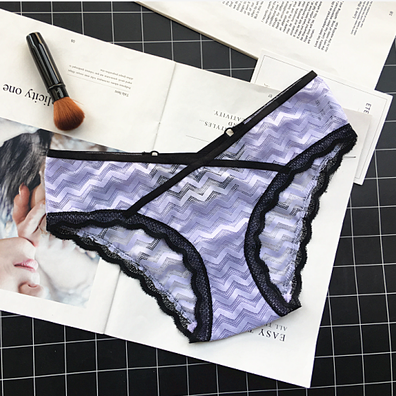 Semi Transparent High Waist Panties with Ornate