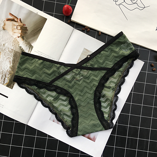 Semi Transparent High Waist Panties with Ornate