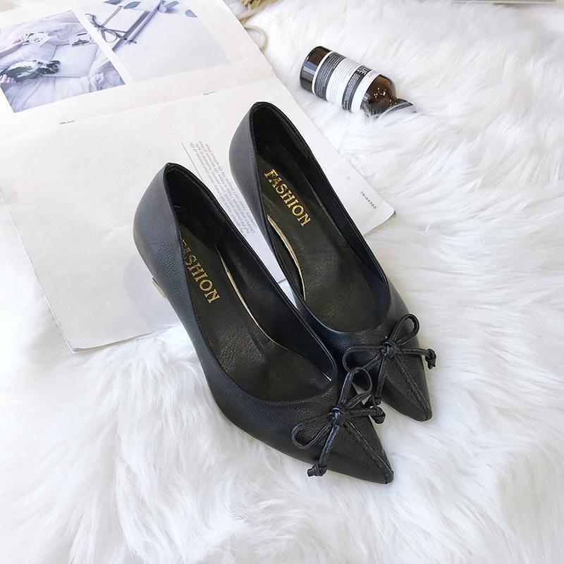 Simply Sweet Bowtie Kitten Heels-Black-Theone Apparel