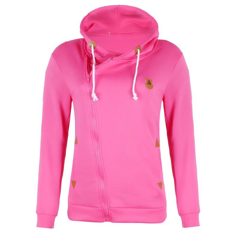 Size Zipper Pocketed Drawstring Hoodie