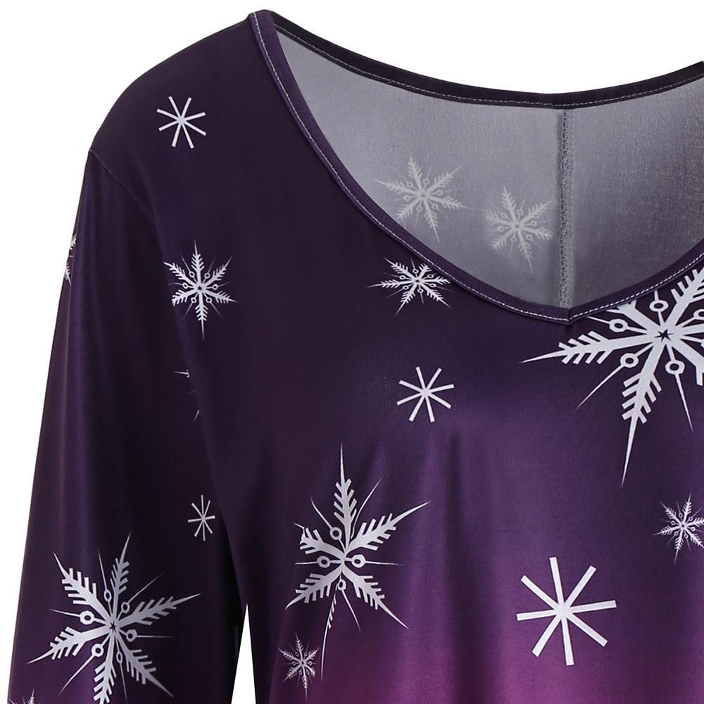 Snowflakes and Reindeer Plus Size Dress