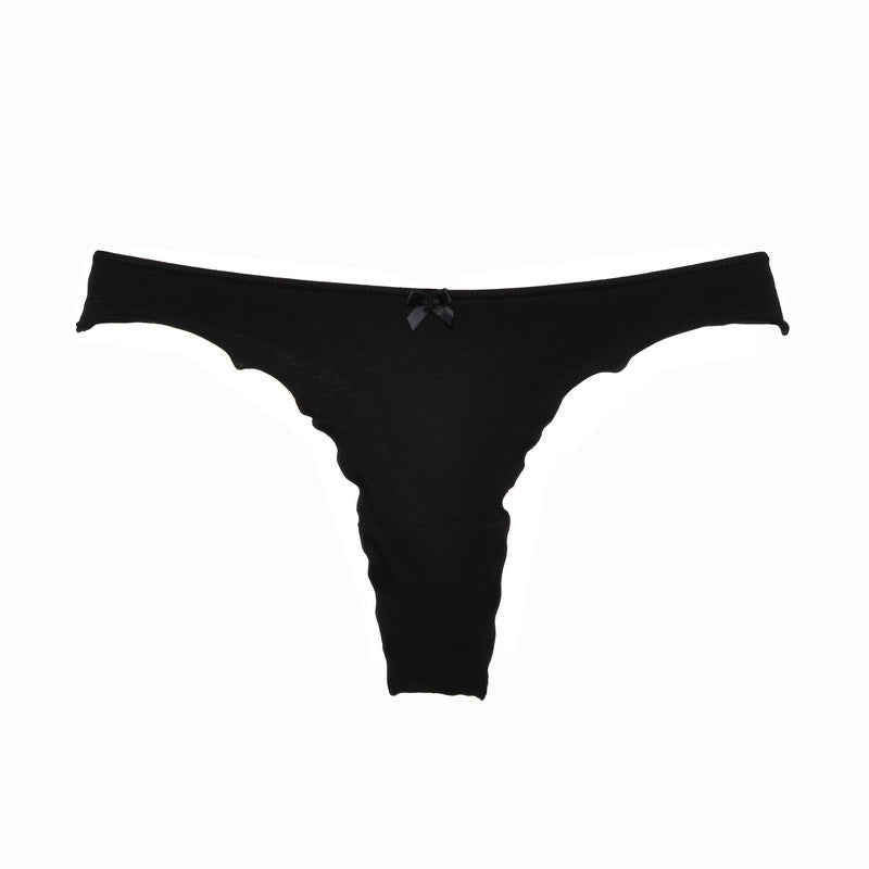 Sporty Striped Band Thong Panty-Black-Theone Apparel