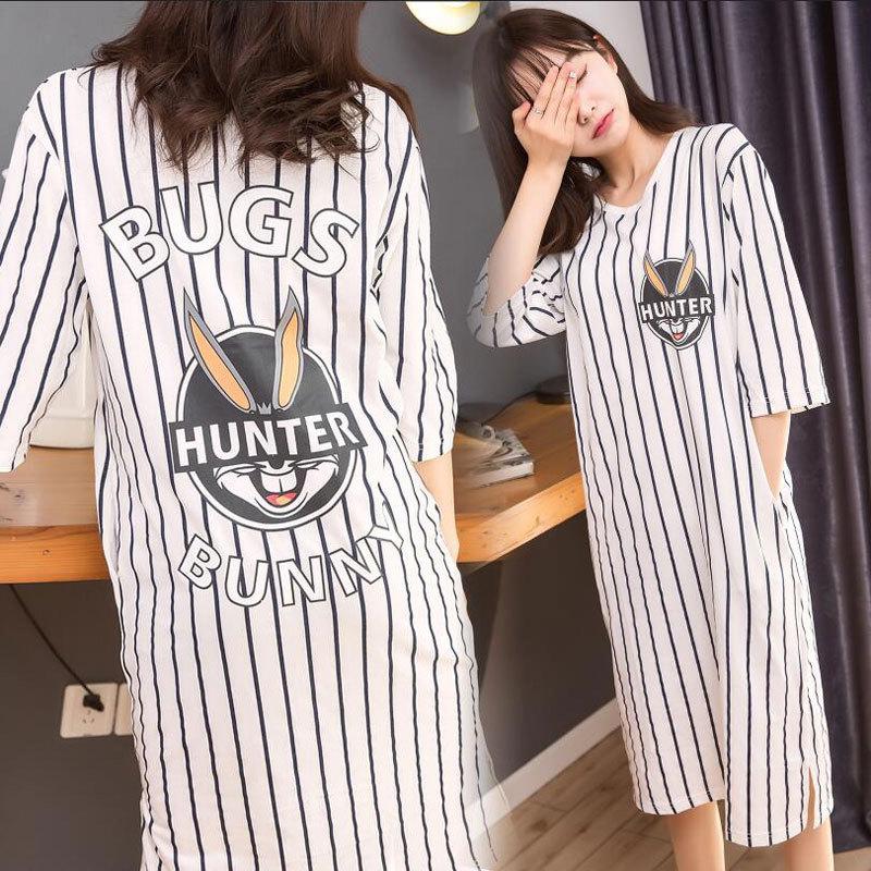 Striped Doggy Print Sleep Shirt