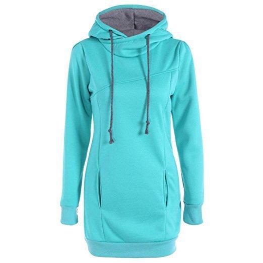 Trendy Side Tie Drawstring Hoodie-Green-Theone Apparel