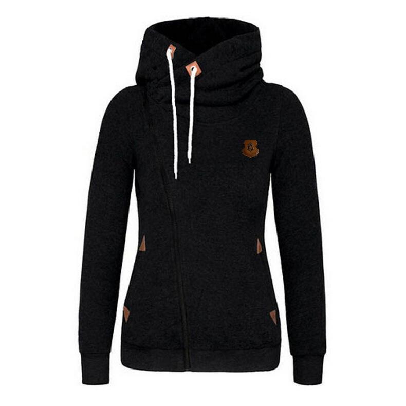 Trendy side zip drawstring hoodie