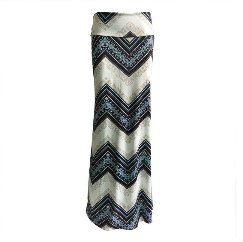 Tribal Band Stretch Maxi Skirt