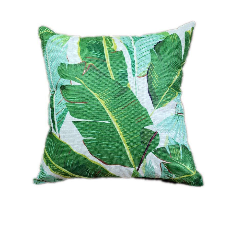 Penutup bantal cetak daun palem tropis