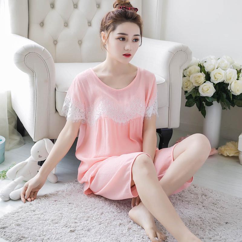 Vintage Lace & Ruffles Sleep Gown-Pink-Theone Apparel