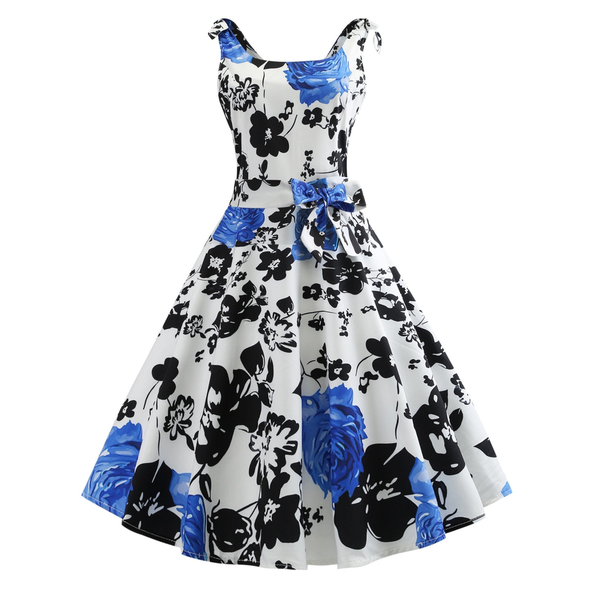 Flower Print Waist Tie Dress