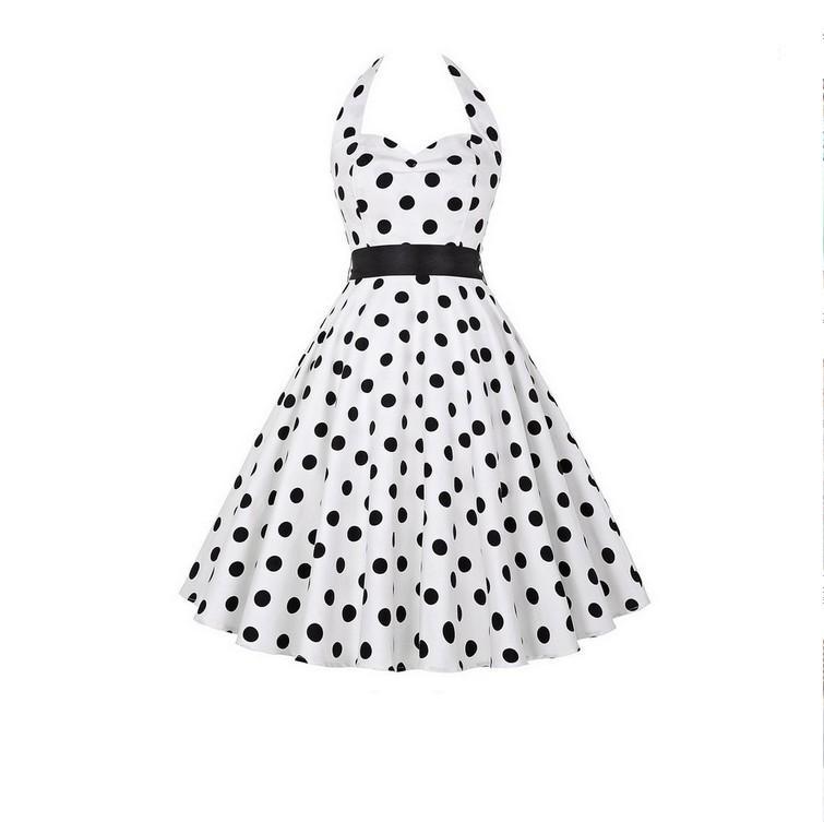 Polka dot retro ploet jurk