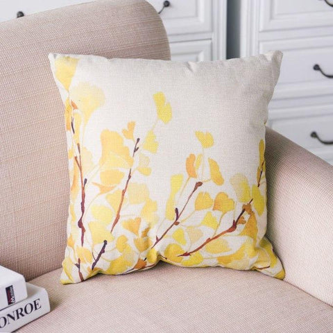 Tampa de travesseiro de flor de flores amarelas