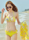 Bademoden-Bikini mit Blumenmuster und Überhose