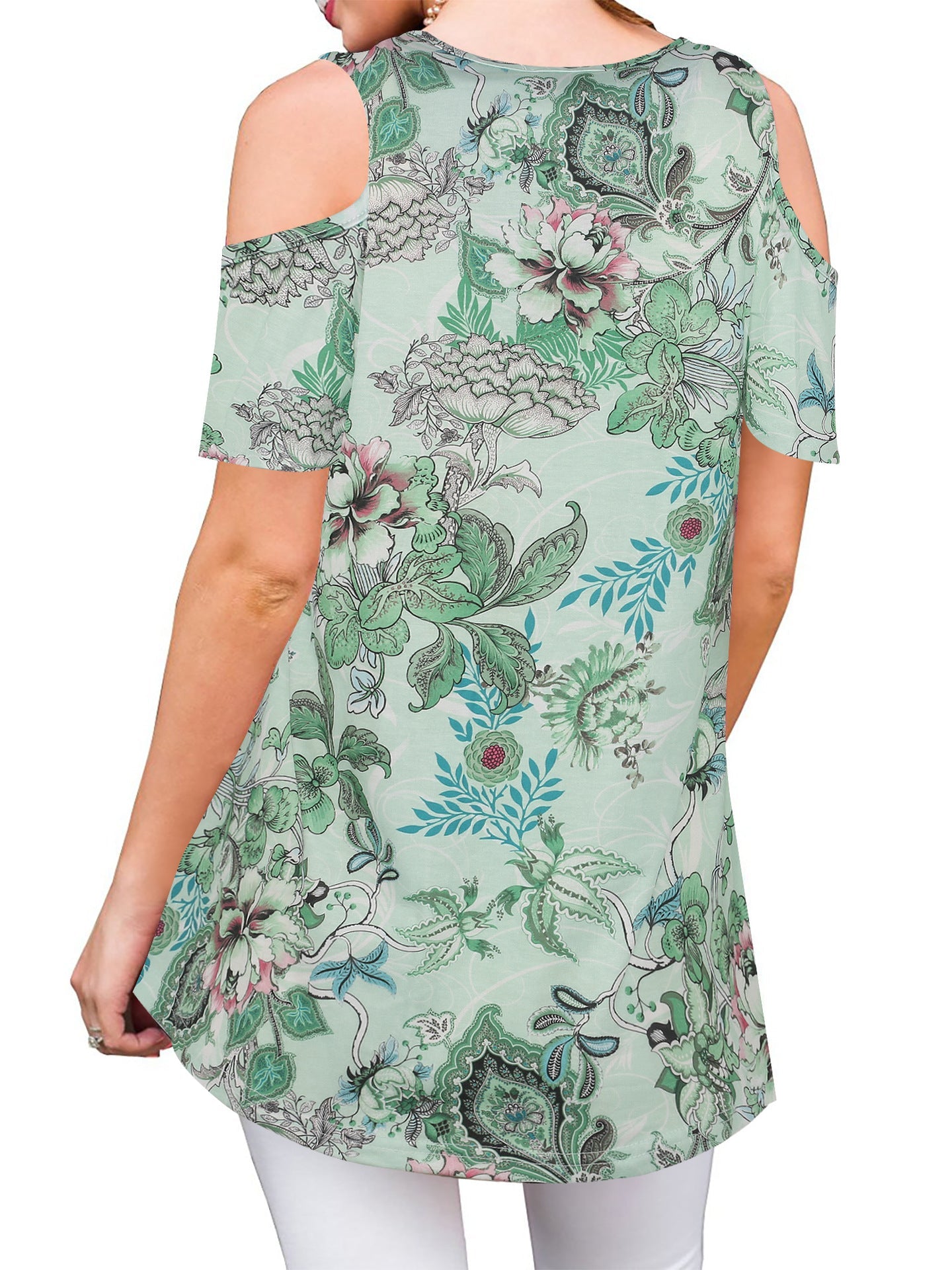 All-Over Print Cutout Tunic - THEONE APPAREL