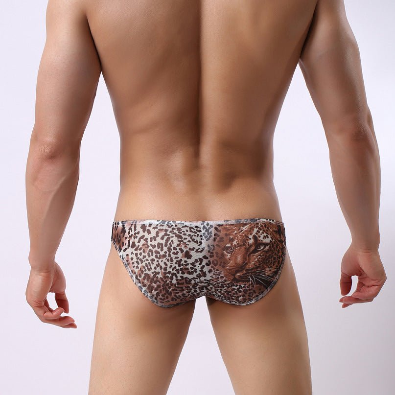 Animal Print Pouch High-Cut Briefs - THEONE APPAREL