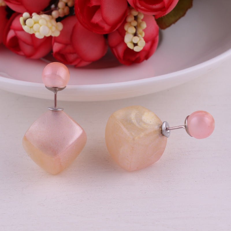 Asymmetrical Cube and Sphere Earrings - THEONE APPAREL